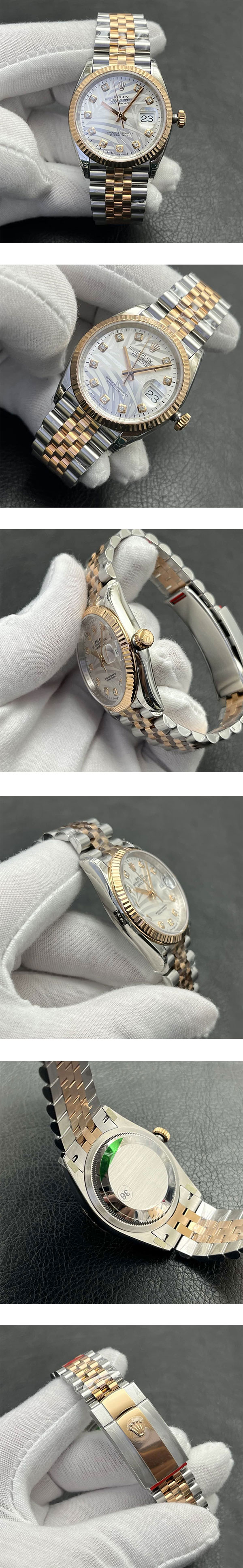 【VS工場】 ロレックスコピー M126231-0037 デイトジャスト 36mm シルバーパーム